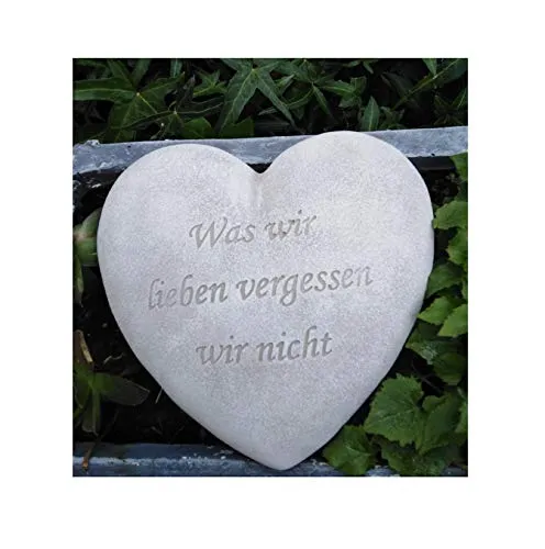 Radami Grabherz Spruch Grabschmuck Grab Herz - was wir lieben vergessen wir Nicht- f. Grabgesteck Grabdeko Trauerherz