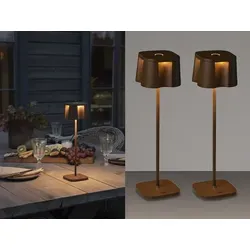 2er Set USB Tischlampen - Kabellos und Wiederaufladbar für Gartenbeleuchtung - Ideal für stimmungsvolle Abende im Freien: Diese eleganten, kabellosen Tischlampen aus Aluminium bieten flexibles Licht mit stufenloser Helligkeits- und Farbwahl. Perfekt für Terrasse und Balkon!