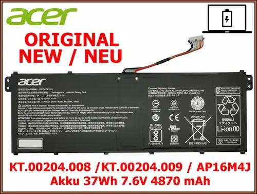 Acer AP16M4J Original Akku 37Wh 7,6V (AP16M4J) von Acer