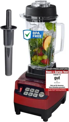 JTC Power Mixer Blender Icecrusher rot 2,0l BPA-frei - Kraftvoller Standmixer mit 2L Kapazität und 3 Geschwindigkeitsstufen. Ideal zum Eis crushen und für grüne Smoothies. Inklusive Anleitung für kreative Rezepte.