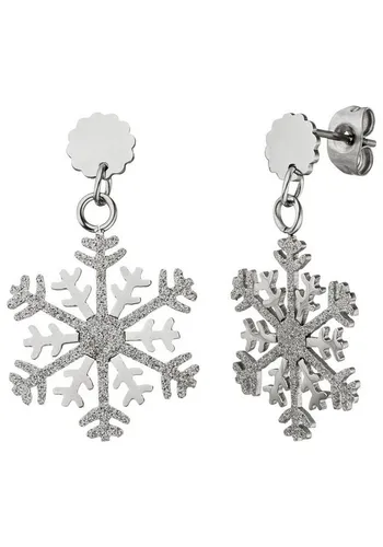 JOBO Paar Ohrhänger Schneeflocke, Edelstahl von JOBO