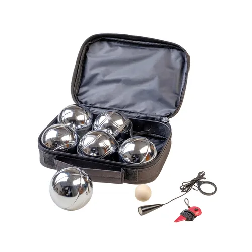 Happy People Boulekugeln Set 720g mit Zielball & Messschnur - Boule/Petanque Set in praktischer Nylontasche, ideal für Freizeitaktivitäten und Wettkämpfe, mit hochwertigem Zubehör für präzises Spielen.