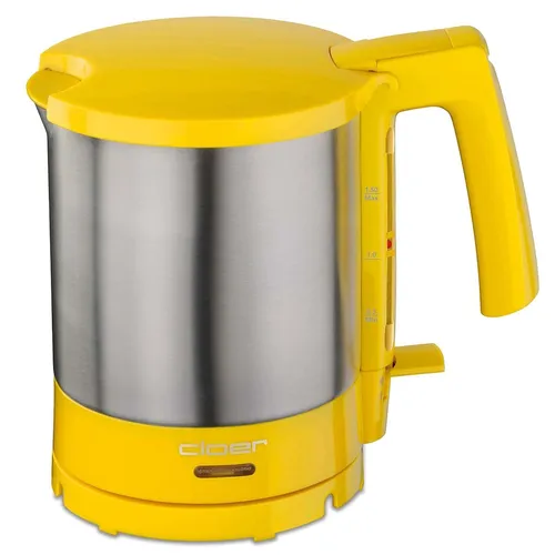 Cloer 4717-2 Wasserkocher - Wasserkocher mit 2000 W, Trockengeh- und Überhitzungsschutz, 1,5 Liter Volumen und eleganten Edelstahl-Design für sicheres und schnelles Kochen.