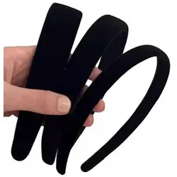 3er-Pack Schwarze Samt-Haarreifen für Damen & Mädchen - Praktisches 3er-Set in verschiedenen Breiten für optimalen Tragekomfort. Hochwertige Materialien sorgen für angenehmes Tragen, ideal für jeden Anlass. Perfekt für alle Haartypen und Altersgruppen!