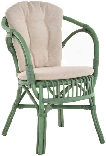 Krines Home Relaxsessel im skandinavischen Stil - Klassischer Flecht-Sessel aus hochwertigem Natur-Rattan. Mit bequemen Kissen für optimalen Sitzkomfort. Ideal für entspannte Stunden in jedem Zuhause.