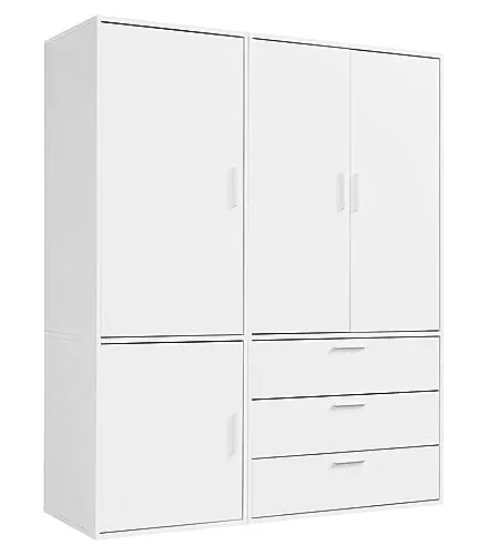 mokebo Kleiderschrank Der Grenzenlose - 4-Türig & 3 Schubladen - Drohnen - Gestalte deinen Kleiderschrank individuell mit bis zu 3 kombinierbaren Modulen und erweitere jederzeit nach Bedarf. Schnelle Lieferung direkt an deine Wohnungstür!