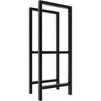 HEVVA Waschtischgestell DONAU - 75 cm hoch, 3 Ebenen, Schwarz - Praktisches Waschtischgestell mit 3 Ebenen, ideal für individuelle Gestaltung. In 6 Tiefen erhältlich, robustes Metallprofil mit seidenmatter Pulverbeschichtung für Langlebigkeit. Schrauben und Dübel inklusive.