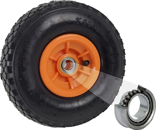 Sackkarrenrad Luftrad 260x85 mm 3.00-4 60 mm versetze Nabe Ø 20 mm orange robustes 4 PR Gewebe
