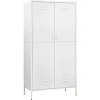 Produktbild vidaXL Kleiderschrank Weiß 90x50x180 cm aus Stahl