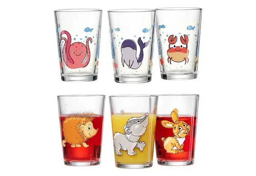 Ritzenhoff & Breker Kinderbecher Set 6-teilig – Meeres- und Waldtiere - Thermobehälter, 6 wunderschön gestaltete Becher mit farbenfrohen Tierillustrationen, ideal für kleine Hände und spülmaschinengeeignet.