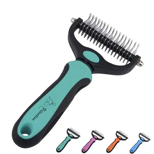 Petsation® Unterwollbürste für Hunde & Katzen – Effektive Fellpflege für langhaarige Tiere (M, 7 cm, Grün)