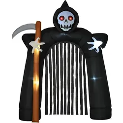 HOMCOM Halloween aufblasbarer Sensenmann-Torbogen 2,85 m