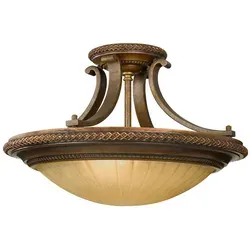 Elstead Kelham Hall Deckenleuchte E27 – Elegante 2-fach 29cm Lampe in Florenz Gold und Britischer Bronze - Lampen, stilvolle Deckenleuchte mit hochwertiger Verarbeitung und elegantem Design für ein luxuriöses Ambiente.