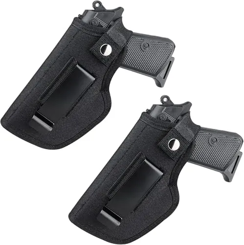 Taktische Pistole Holster Gürtelholster Taktische Pistolenholster 2Pack Pistole verborgenes Trageholster mit Metall Clip für Rechts- und Linkshandzug Passt den Kleinwagen an große Handfeuerwaffen