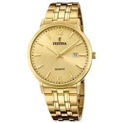 Festina Herren Analog Quarz Uhr F20513/3 - Elegante Armbanduhr für Herren mit goldenem Edelstahlgehäuse, präzisem Quarzwerk und 5 bar Wasserdichtigkeit – perfekt für jeden Anlass.
