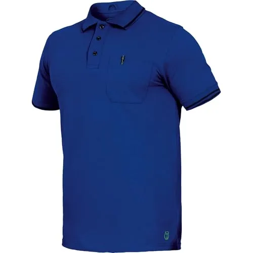 Leibwächter Polo-Shirt Herren Flex-Line – Kornblau – Gr. 6XL – Poloshirt mit Brusttasche – Kurzarm Poloshirts mit 3 Knöpfen – 50% Baumwolle 50% Polyester – Sommer Arbeitsbekleidung für Herren