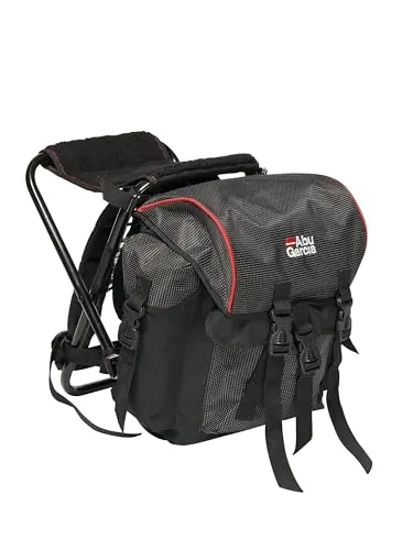 Abu Garcia Junior Angelrucksack mit integriertem Stuhl - Camping-Stühle für junge Angler - Leichter, wasserfester Rucksack mit integriertem Stuhl für Outdoor-Abenteuer, ideal für Angeln und Wandern.