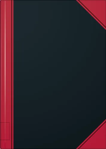 Brunnen Kladde DIN A5 schwarz-rot blanko Notizbuch unliniert 86 55 043 01