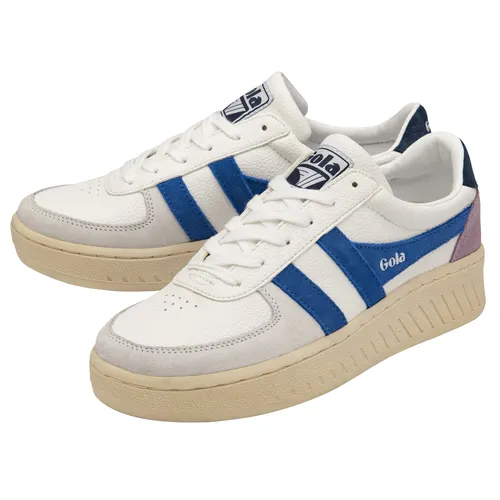 Gola Sneaker Grandslam Trident Damen - Weiß/Saphirblau/Navy, Größe 41 (US 10) - Trendiger Gola Damen-Sneaker mit Obermaterial aus 85% recyceltem PU und Wildleder-Akzenten. Perfekt für den Streetstyle und ideal für den täglichen Einsatz.