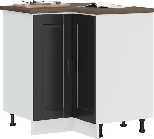 vidaXL Küchen-Eckunterschrank Porto Schwarz