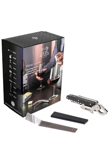 PEUGEOT Geschenkset Wine Game – Weinschlüssel Clef Du Vin & Korkenzieher Clavelin - Innovatives Sommelier-Set zur geschmacklichen Anpassung und Reifung von Wein. Perfekt für Weinliebhaber und als Geschenkidee für gesellige Abende.