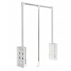 MS Beschläge Kleiderstange Stahl Lift 91 cm - Zubehör für Möbel, praktischer Schranklift aus Stahl, mit einer Traglast von 12 kg für platzsparende Aufbewahrung.