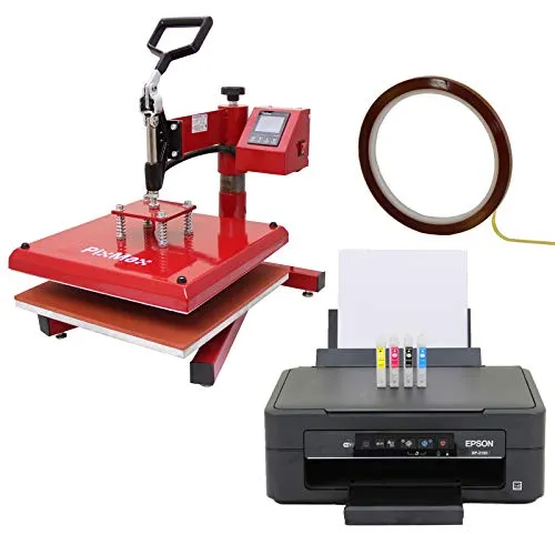 38cm Schwing-Transferpresse & Sublimations-Drucker im Set Hitzepresse Transferpresse Presse für den Sublimationsdruck mit Drucker