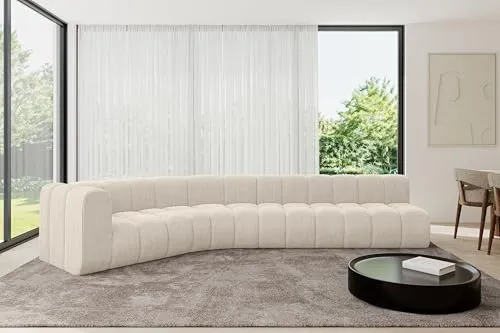 ALTDECOR Modulares Sofa Ecksofa in L-Form Corner modular Sofa Eckcouch Couch Wohnlandschaft Cauchsofa Bodensofa Polstersofa Karex-L2-399x194x70 cm Beige