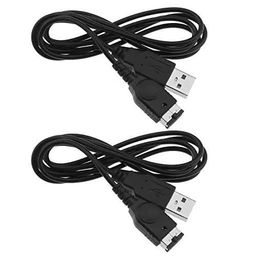 EMSea 2 x USB-Ladekabel, kompatibel mit Nintendo NDS/Gameboy Advance SP, USB-Ladekabel, Bleizubehör, Schwarz