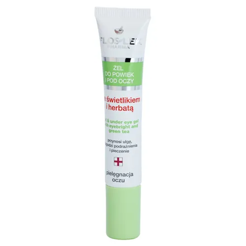 FlosLek Pharma Eye Care Gel für den Augenbereich mit Gemeinem Augentrost und grünem Tee 15 ml