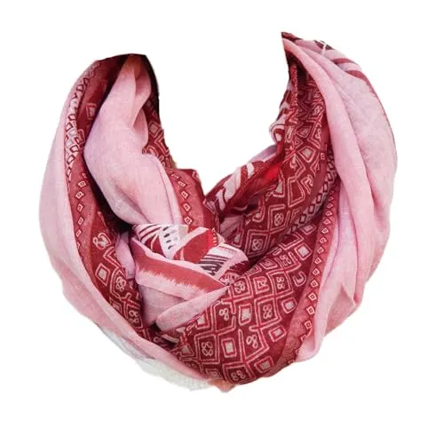 GIL-DESIGN XXL LOOP SCHAL SCHLAUCHSCHAL RUNDSCHAL HALSTUCH TÜCHER AUSWAHL HERBST WINTER 2023-2024 (Federn Rosa Bordo Rot 28)