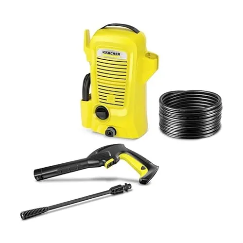 Karcher K 2 Basic Hochdruckreiniger - Hochdruckreiniger mit 110 bar Druck und ergonomischem Tragegriff, ideal für effiziente Reinigung von Außenbereichen und leicht zu transportieren.