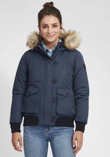OXMO OXAcila Wattierte Winterjacke mit Kapuze - Funktionsjacke für Damen, stilvoll und warm mit abnehmbarem Kunstfellkragen – ideal für kalte Tage und vielseitige Winterlooks.