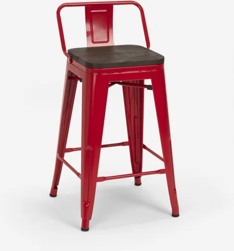 Hoher Hocker im Industriedesign – Barhocker aus Metall und Holz
