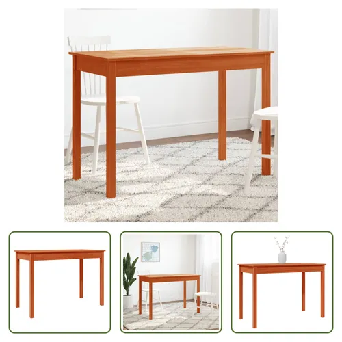 The Living Store Esstisch Wachsbraun 110x55 cm aus massivem Kiefernholz