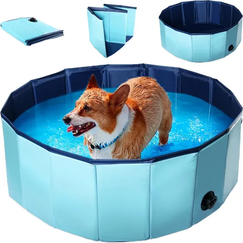 Hundepool Ø80cm Schwimmbecken Hunde Plansch Becken Swimming Pool faltbar
