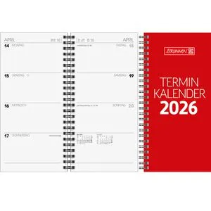 Brunnen Tischkalender 780, 1078001206, Jahr 2026, Vormerkbuch, 1 Woche = 2 Seiten, 10 x 20,7 cm
