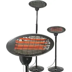 Heizstrahler 2000W Wärmestrahler Infrarot Wickeltisch Heizstrahler mit Standfuß - Schwarz