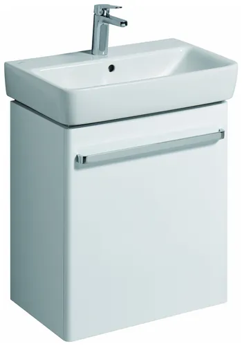 Geberit Renova Compact Waschtisch 60 cm - Elegantes Waschbecken aus Badkeramik, weiß, mit Überlauf und 1 Hahnloch - perfekt für kleine Bäder.