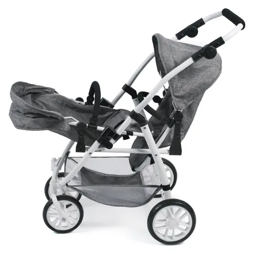 CHIC2000 Puppen-Zwillingsbuggy Vario in Jeans Grey