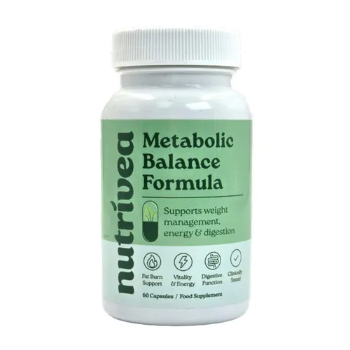 Nutrivea Stoffwechsel Balance Formula – 60 vegane Kapseln - Vielseitige Formel zur Unterstützung des Stoffwechsels mit hochwertigen Inhaltsstoffen. Ideal für eine bewusste Ernährung. Vegan und gut verträglich für die Verdauung.