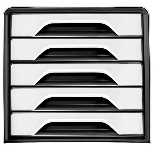 cep Schubladenbox Smoove schwarz/weiß 1071110121 - Ablagesysteme: Praktische Schubladenbox für DIN A4 Unterlagen mit 5 großzügigen Schubladen für optimale Organisation im Büro.
