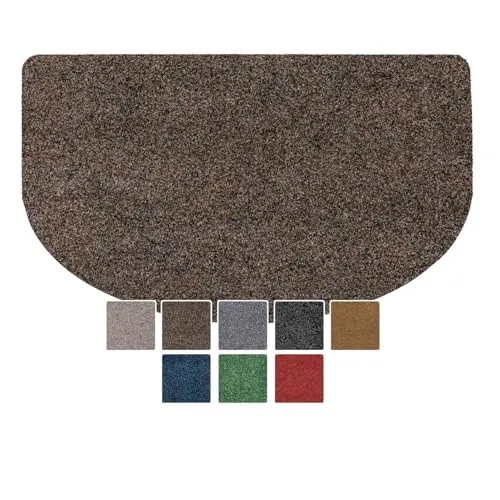 ANRO Fußmatte Schmutzfangmatte Türmatte rutschfest Fußabstreifer abwaschbar robust für Eingang, Haustür, Flur innen & außen Poet Küche, 75 x 45 cm (Halbrund)