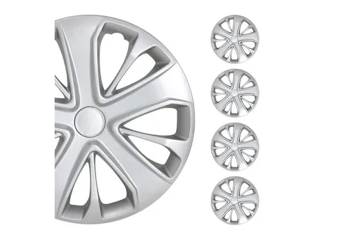 OMAC Radkappen 15 Zoll Silber 4tlg - Einfache Installation - Radkappen für 15 Zoll Räder, stilvoller Schutz und einfache Montage, ideal zur Aufwertung des Fahrzeuglooks und zum Schutz vor Witterungseinflüssen.
