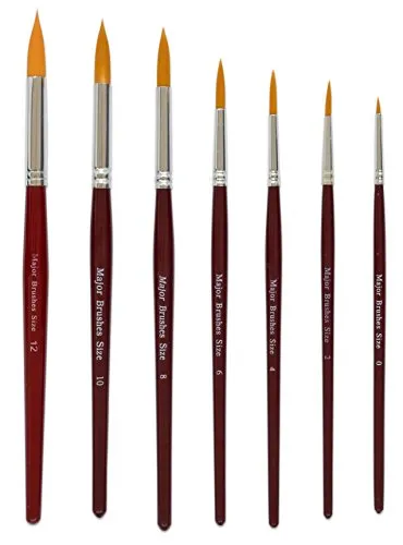 Betzold Malpinsel - Pinsel-Set 10 Stück mit synthetischen Haaren runde Kunsthaar-Pinsel