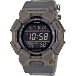 Casio GD-010CE-5ER G-Shock Armbanduhr - Robuste Herren-Digitaluhr mit braunem biobasiertem Karbon-Gehäuse, wasserdicht bis 20 bar und zahlreichen Funktionen wie Stoppuhr und Weltzeit. Ideal für Outdoor-Enthusiasten.