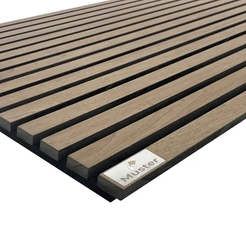 Akustikpaneel mit Holzfurnier in Black Walnut- mit PET-Filz - 1x Musterstück