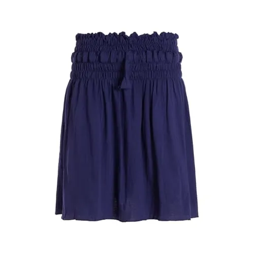 Vishes kurzer Basic Damenrock in dunkelblau I Einheitsgrößen 34-46 I Handgefertigt aus 100% Baumwolle I Rock mit Strechbund I Ideal für warme & kalte Monate I Nachhaltige Alternative Bekleidung