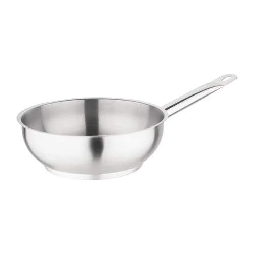 Vogue Edelstahl-Sauté-Bratpfanne 20 cm – Induktionsgeeignet und Spülmaschinenfest - Pfannen: Hochwertige Edelstahl-Sauté-Bratpfanne, ideal für alle Wärmequellen, mit kühl bleibendem Griff für sicheres Kochen und einfacher Reinigung.