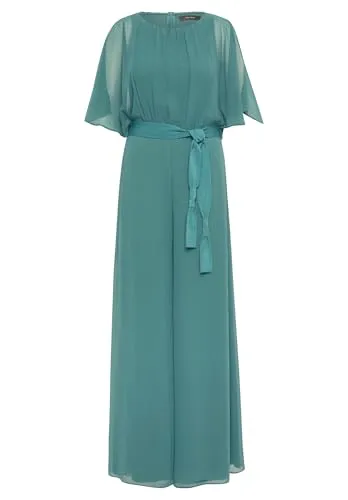 VERA MONT Jumpsuit mit Bindegürtel - Eleganter Damen-Jumpsuit aus Chiffon in Dark Emerald, mit ausgestelltem Schnitt und taillenbetonendem Gürtel. Ideal für festliche Anlässe und stilvolle Abende.
